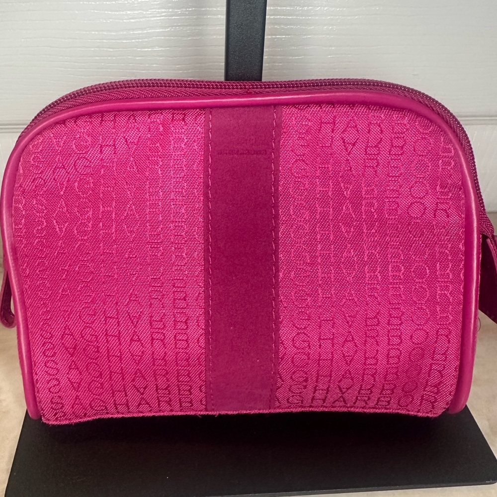 Sag Harbor Pink Cosmetic Bag with Textured Design monogram